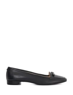 Dune London Leather Patent Bow Loafers