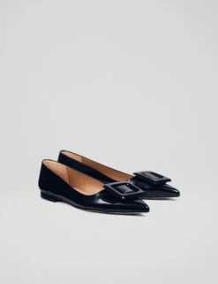 Leather Patent Buckle Flat Pointed Pumps -Cyberjammies Store Leather Patent Buckle Flat Pointed Pumps 2