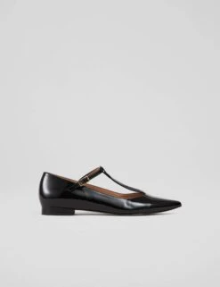 Leather Patent Buckle Flat Pumps