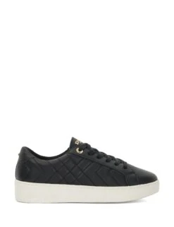 Dune London Leather Quilted Lace Up Trainers