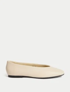 Leather Slip On Flat Ballet Pumps