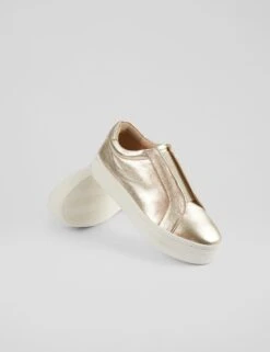 Leather Slip On Metallic Trainers -Cyberjammies Store Leather Slip On Metallic Trainers 2