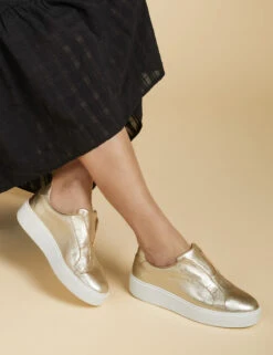 Jones Bootmaker Leather Slip On Platform Trainers