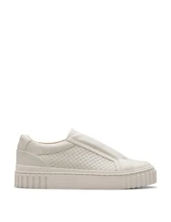 Clarks Leather Slip On Side Detail Trainers