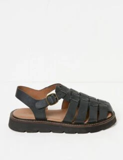 Leather Strappy Platform Saldals