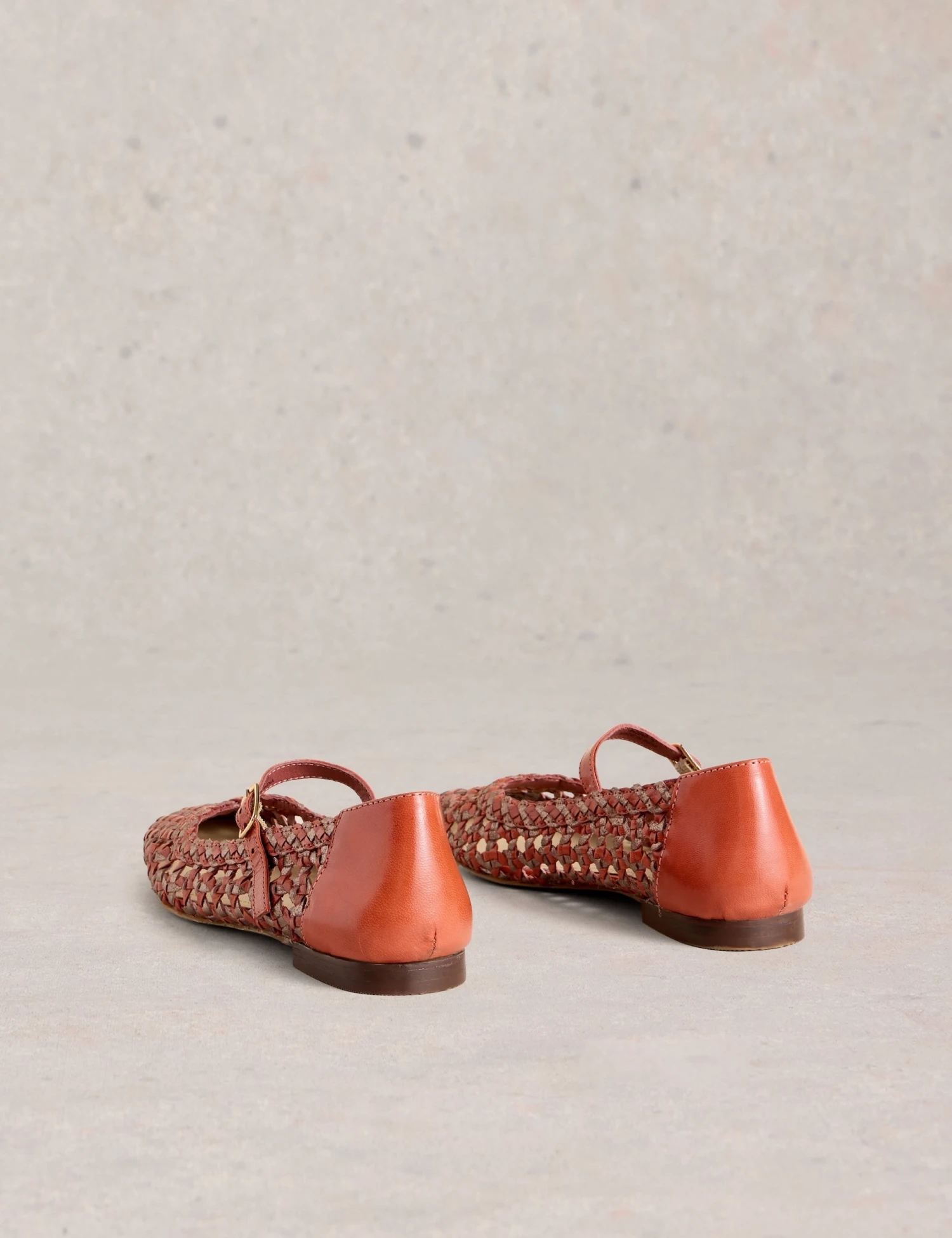 WHITE STUFF Leather Woven Flat Mary Jane Ballet Pumps 3 WHITE STUFF Leather Woven Flat Mary Jane Ballet Pumps - Image 3