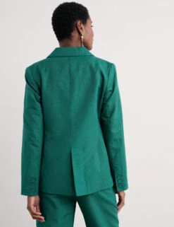 Linen Blend Tailored Single Breasted Blazer -Cyberjammies Store Linen Blend Tailored Single Breasted Blazer 3