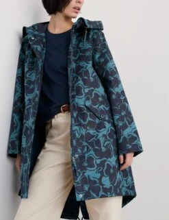 Linen Rich Floral Hooded Raincoat -Cyberjammies Store Linen Rich Floral Hooded Raincoat 3