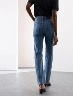 Lyocell™ Blend High Waisted Straight Leg Jeans -Cyberjammies Store Lyocell Blend High Waisted Straight Leg Jeans 4