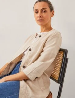 MONSOON Lyocell Rich Lightweight Collarless Jacket -Cyberjammies Store Lyocell Rich Lightweight Collarless Jacket 2