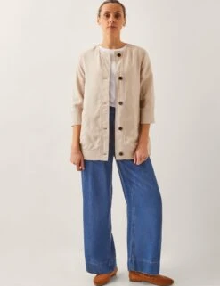 MONSOON Lyocell Rich Lightweight Collarless Jacket -Cyberjammies Store Lyocell Rich Lightweight Collarless Jacket 3