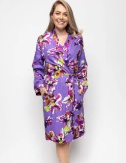 Cyberjammies Cotton Modal Floral Short Dressing Gown