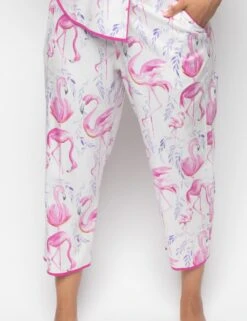 Cyberjammies Cotton Modal Flamingo Cropped Pyjama Bottoms