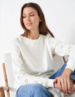 Pure Cotton Broderie Sweatshirt