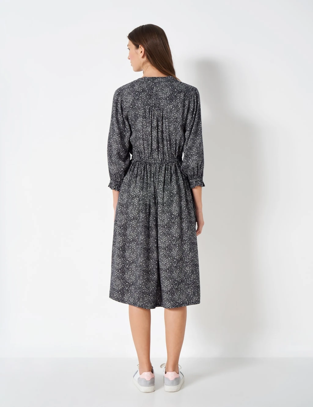 Floral V-Neck Knee Length Waisted Dress 4 Floral V-Neck Knee Length Waisted Dress - Image 4