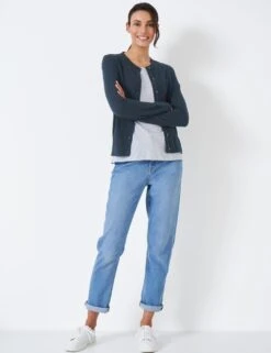 Cotton Blend Crew Neck Button Front Cardigan -Cyberjammies Store MS 10 T19 8829S F0 X EC 1