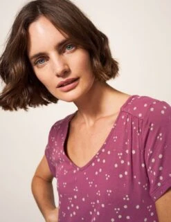 WHITE STUFF Jersey Polka Dot V-Neck T-Shirt Dress 9 WHITE STUFF Jersey Polka Dot V-Neck T-Shirt Dress -Cyberjammies Store MS 10 T83 1698W D4 X EC 3