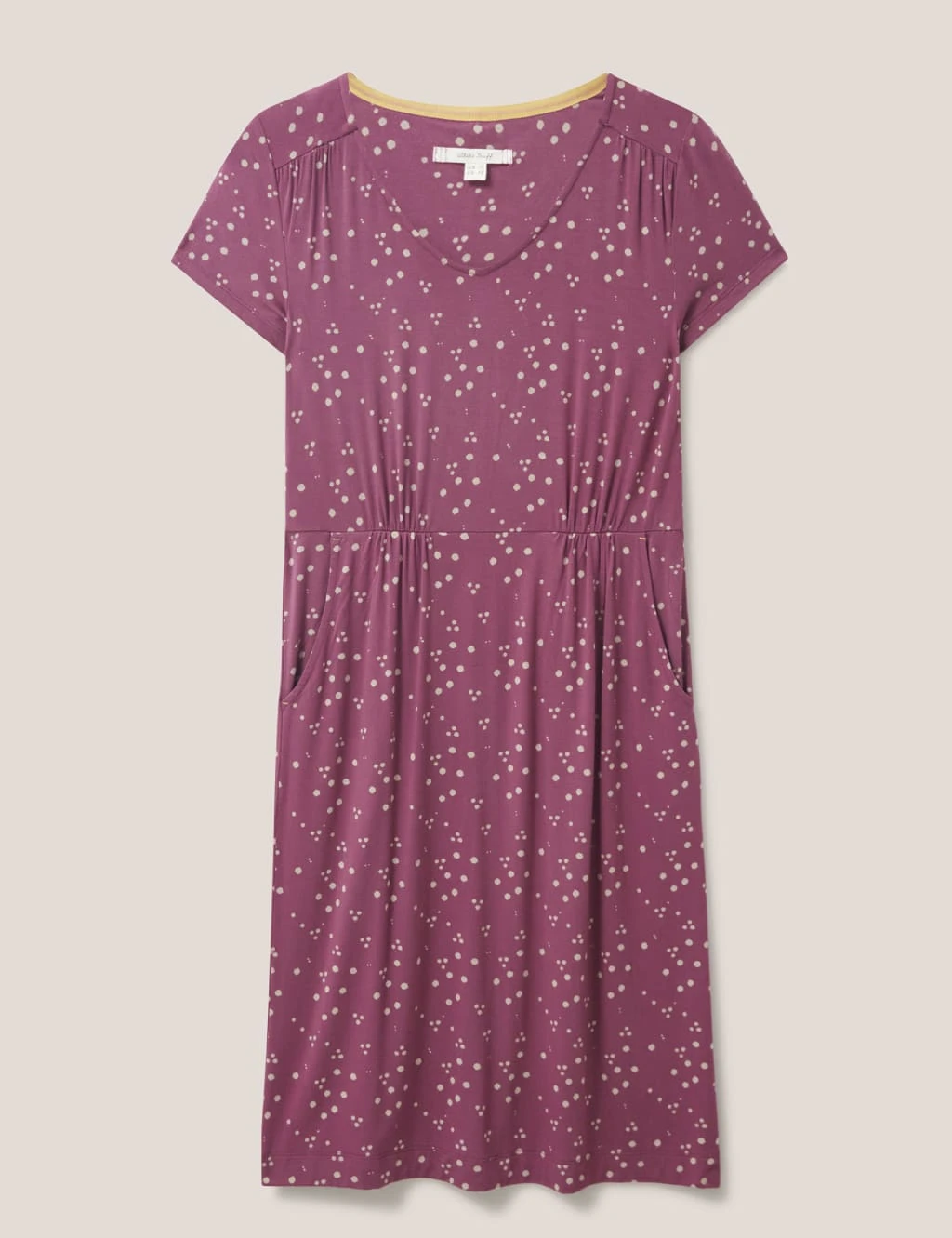WHITE STUFF Jersey Polka Dot V-Neck T-Shirt Dress 2 WHITE STUFF Jersey Polka Dot V-Neck T-Shirt Dress - Image 2