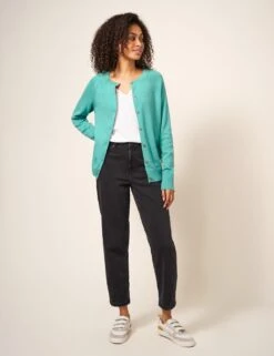 WHITE STUFF Pure Cotton Crew Neck Button Front Cardigan -Cyberjammies Store MS 10 T83 1947W J0 X EC 3