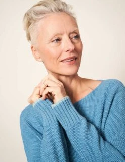 WHITE STUFF Organic Cotton Textured Crew Neck Jumper -Cyberjammies Store MS 10 T83 1951W E0 X EC 2