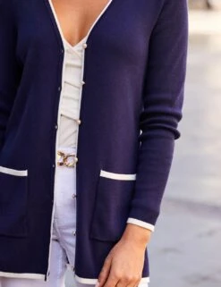 V-Neck Button Front Longline Cardigan -Cyberjammies Store MS 10 T83 2339W E0 X EC 3