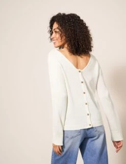 WHITE STUFF Cotton Rich Knitted V-Neck Cardigan -Cyberjammies Store MS 10 T83 4066W Z0 X EC 2