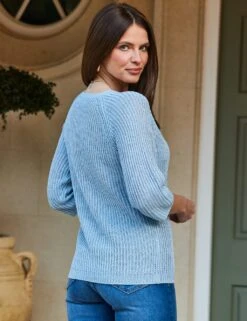 Ribbed V-Neck Relaxed Jumper -Cyberjammies Store MS 10 T83 4150 E1 X EC 2