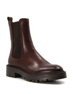 Dune London Leather Chunky Chelsea Cleated Ankle Boots