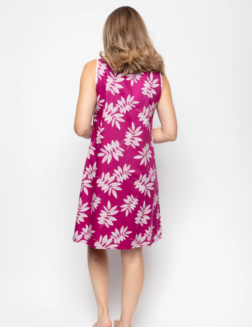 Cyberjammies Cotton Modal Leaf Print Short Chemise 3 Cyberjammies Cotton Modal Leaf Print Short Chemise - Image 3