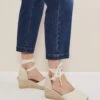 Suede Ankle Strap Wedge Espadrilles