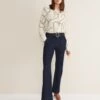High Waisted Belted Flared Jeans