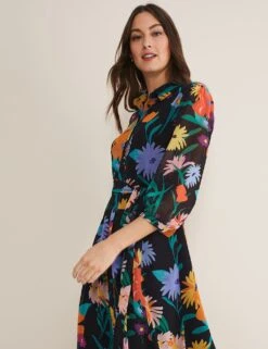 Floral Tie Waist Midi Shirt Dress -Cyberjammies Store MS 10 T83 8087T Y4 X EC 2