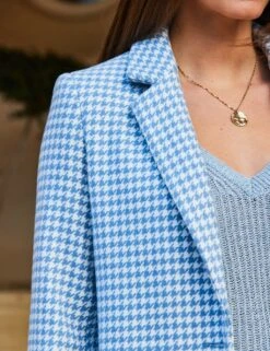 Wool Blend Dogtooth Single Breasted Coat -Cyberjammies Store MS 10 T83 8116T E4 X EC 2