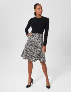 Knitted Knee Length Waisted Dress