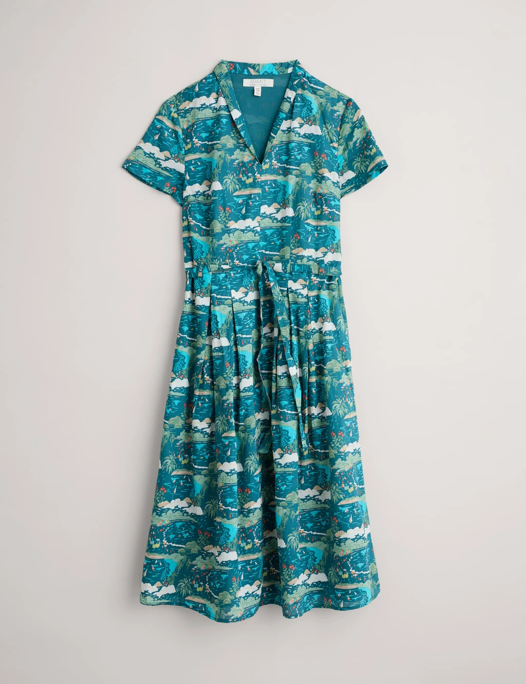 Organic Cotton Printed V-Neck Skater Dress 2 Organic Cotton Printed V-Neck Skater Dress - Image 2