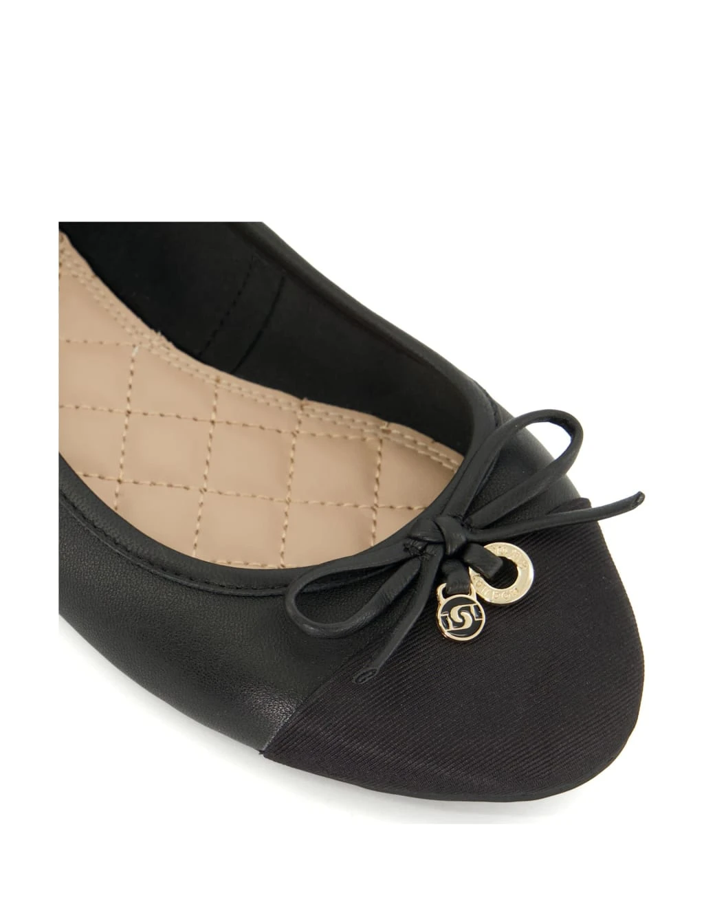 Dune London Leather Bow Flat Ballet Pumps 3 Dune London Leather Bow Flat Ballet Pumps - Image 3