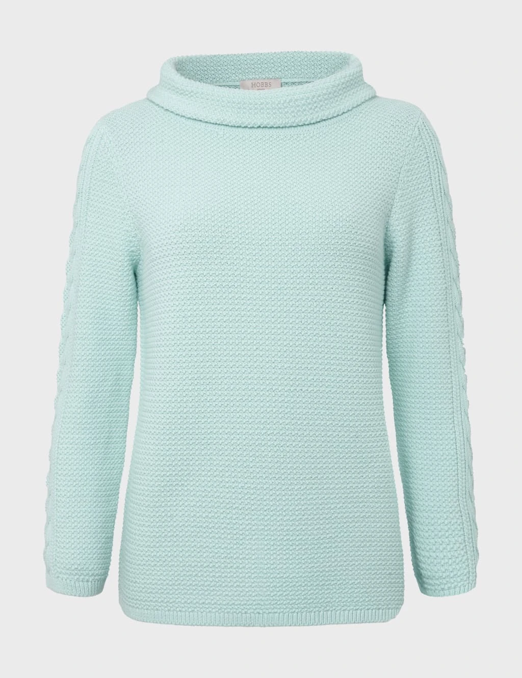 Pure Cotton Cable Knit Funnel Neck Jumper 2 Pure Cotton Cable Knit Funnel Neck Jumper - Image 2