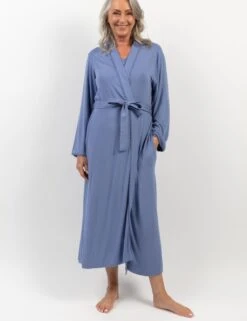 Cyberjammies Jersey Bobble Trim Long Dressing Gown