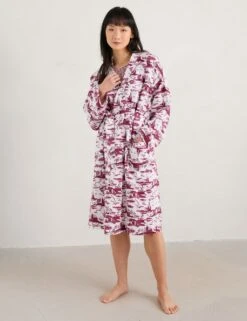 Pure Cotton Printed Tie Dressing Gown
