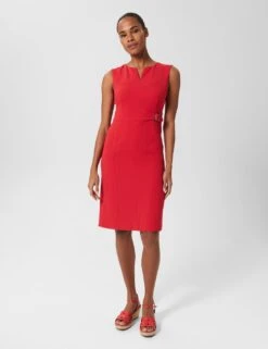 Notch Neck Knee Length Shift Dress