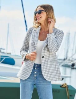 Dogtooth Single Breasted Blazer