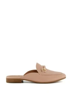 Dune London Leather Ring Detail Flat Loafers