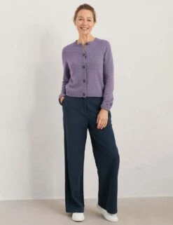 Merino Wool Rich Crew Neck Cardigan