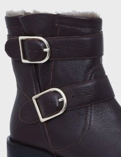 Leather Biker Buckle Block Heel Ankle Boots -Cyberjammies Store MS 10 T83 9096S N0 X EC 2