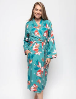 Cyberjammies Cotton Modal Floral Long Dressing Gown