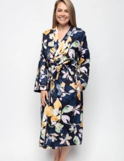 Cyberjammies Cotton Modal Floral Long Dressing Gown