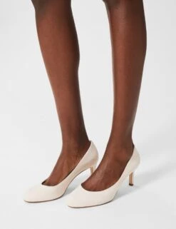 Suede Kitten Heel Court Shoes