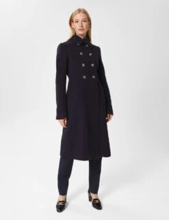 Wool Rich Double Breasted Wrap Coat