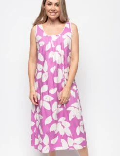 Cyberjammies Cotton Modal Leaf Print Long Nightdress