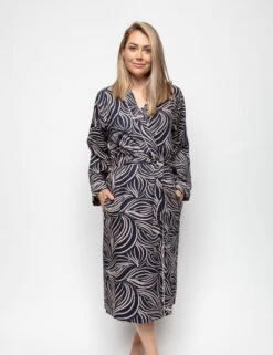 Cyberjammies Cotton Modal Spot Print Long Dressing Gown